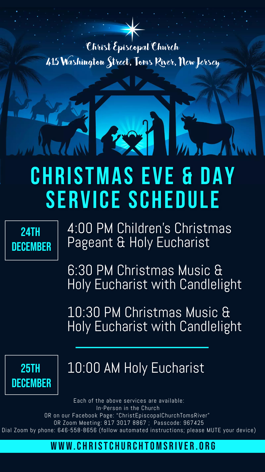 2023 Christmas Service Schedule 2023 Christmas Service Schedule