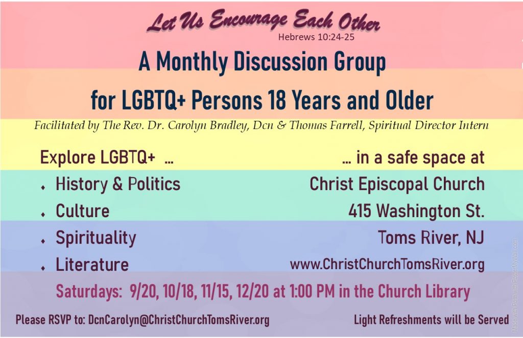 LGBTQ Discussion Group flyer LGBTQ Discussion Group flyer