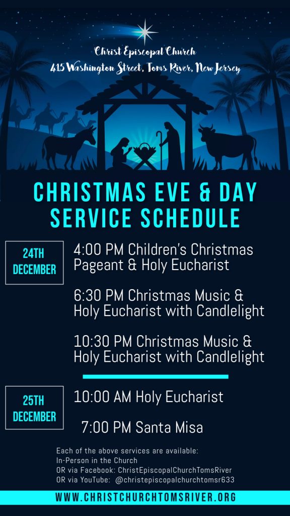 2025 Christmas Service Schedule